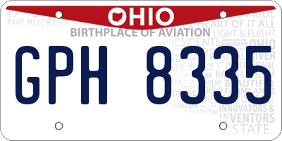 OH license plate GPH8335