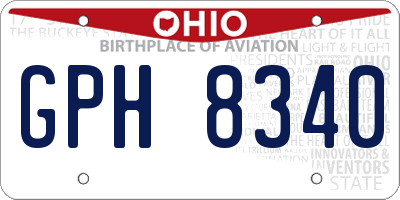 OH license plate GPH8340