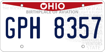 OH license plate GPH8357