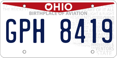 OH license plate GPH8419