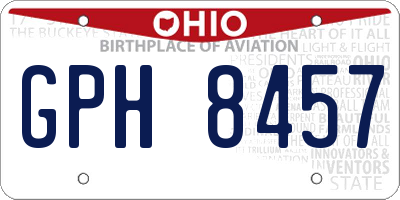 OH license plate GPH8457