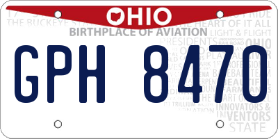 OH license plate GPH8470