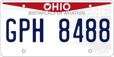 OH license plate GPH8488