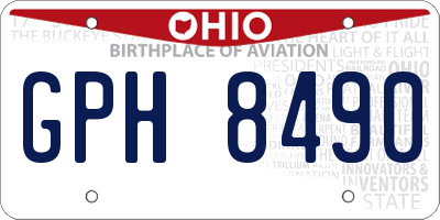 OH license plate GPH8490
