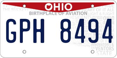 OH license plate GPH8494