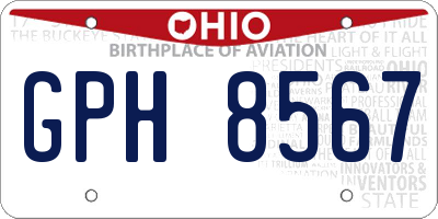 OH license plate GPH8567