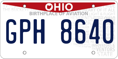 OH license plate GPH8640
