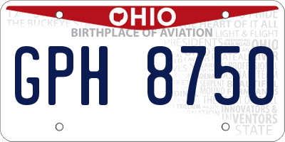 OH license plate GPH8750