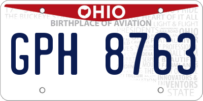 OH license plate GPH8763