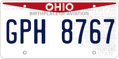 OH license plate GPH8767