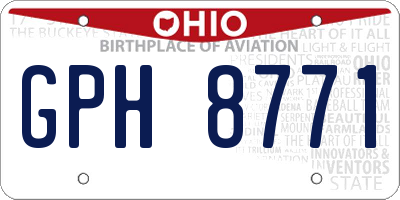 OH license plate GPH8771