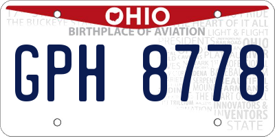 OH license plate GPH8778