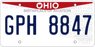 OH license plate GPH8847