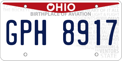 OH license plate GPH8917