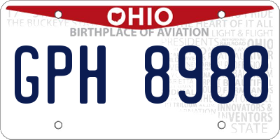 OH license plate GPH8988