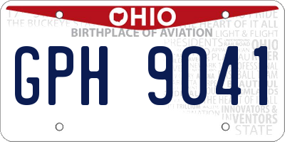 OH license plate GPH9041