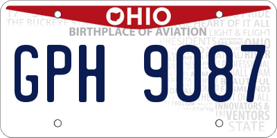 OH license plate GPH9087