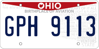 OH license plate GPH9113