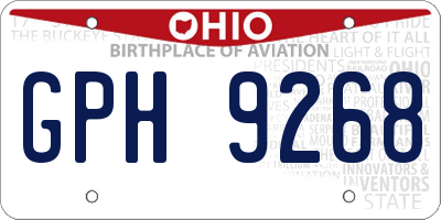 OH license plate GPH9268