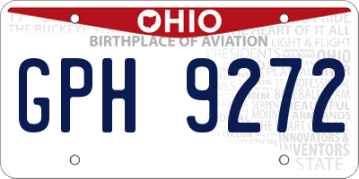 OH license plate GPH9272