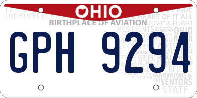 OH license plate GPH9294