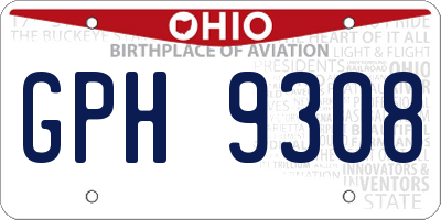 OH license plate GPH9308