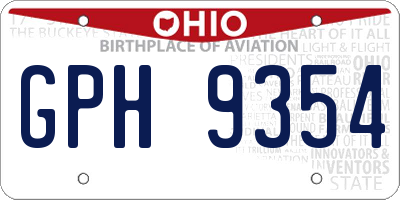OH license plate GPH9354