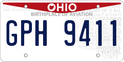 OH license plate GPH9411