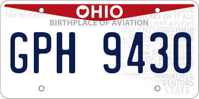 OH license plate GPH9430