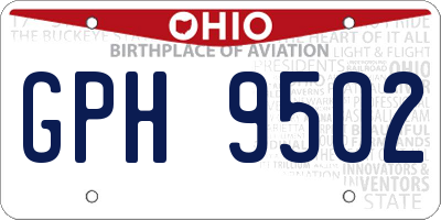 OH license plate GPH9502