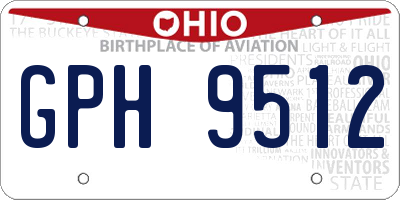 OH license plate GPH9512