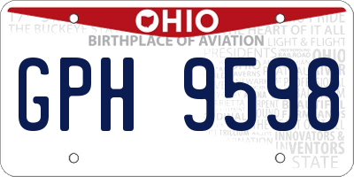 OH license plate GPH9598