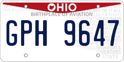 OH license plate GPH9647