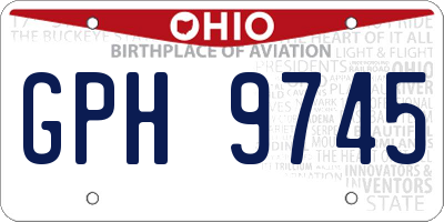 OH license plate GPH9745