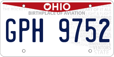 OH license plate GPH9752