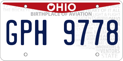 OH license plate GPH9778