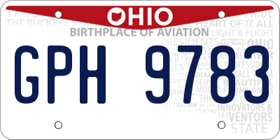OH license plate GPH9783