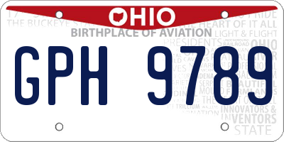 OH license plate GPH9789