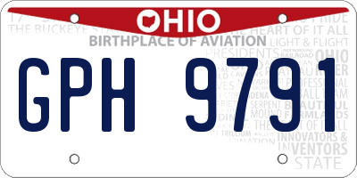OH license plate GPH9791