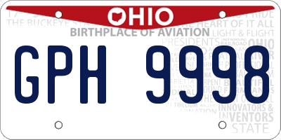OH license plate GPH9998