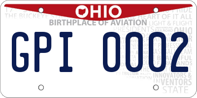 OH license plate GPI0002