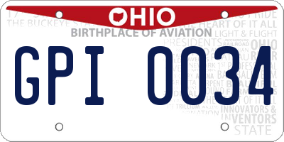 OH license plate GPI0034