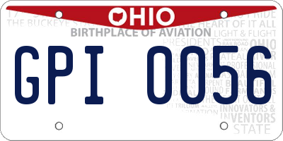OH license plate GPI0056