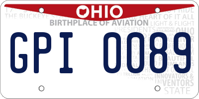 OH license plate GPI0089