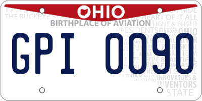 OH license plate GPI0090