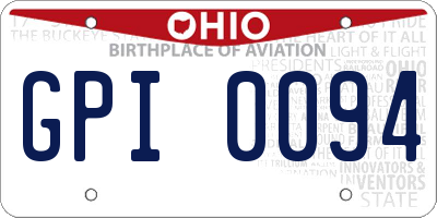 OH license plate GPI0094
