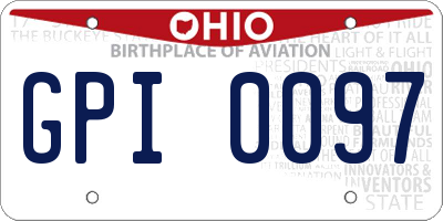OH license plate GPI0097