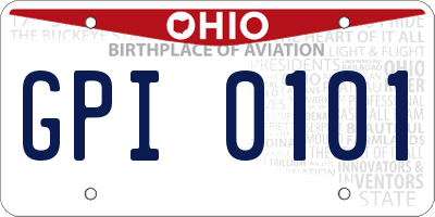 OH license plate GPI0101