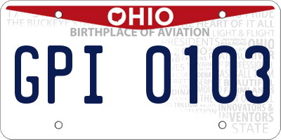 OH license plate GPI0103