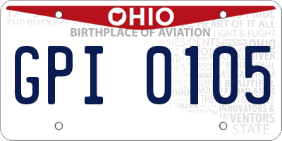 OH license plate GPI0105